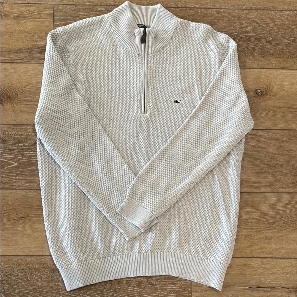 Vineyard Vines Gray Half-Zip Sweater